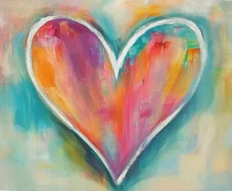 Create this heart on canvas painting at Seaside Expressions in Punta Gorda FL