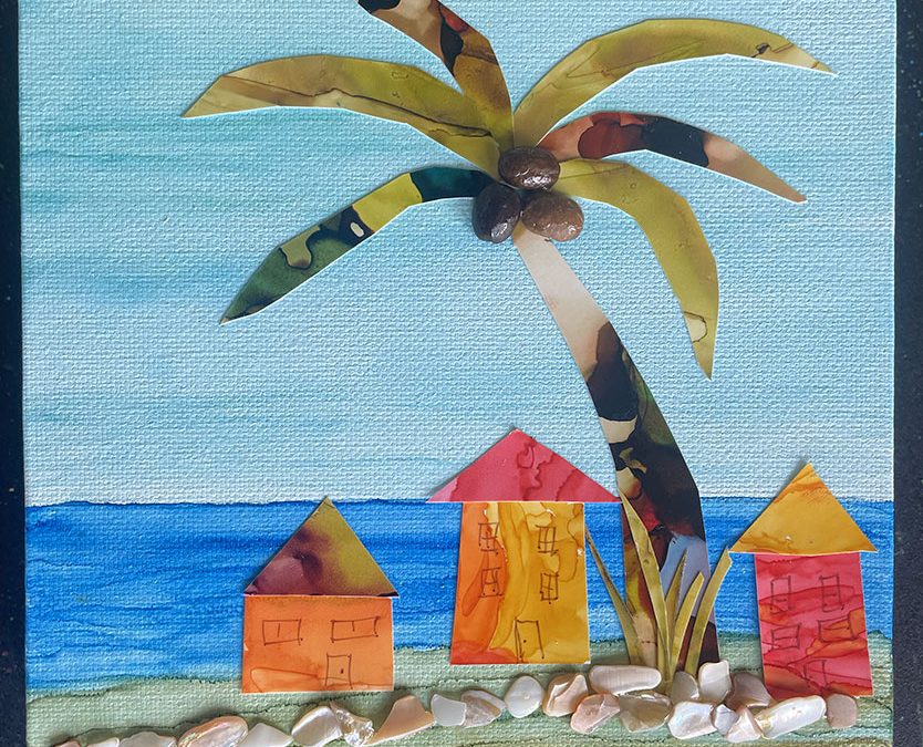 Seaside cottages mixed media at Seaside Expressions Studio and Gallery