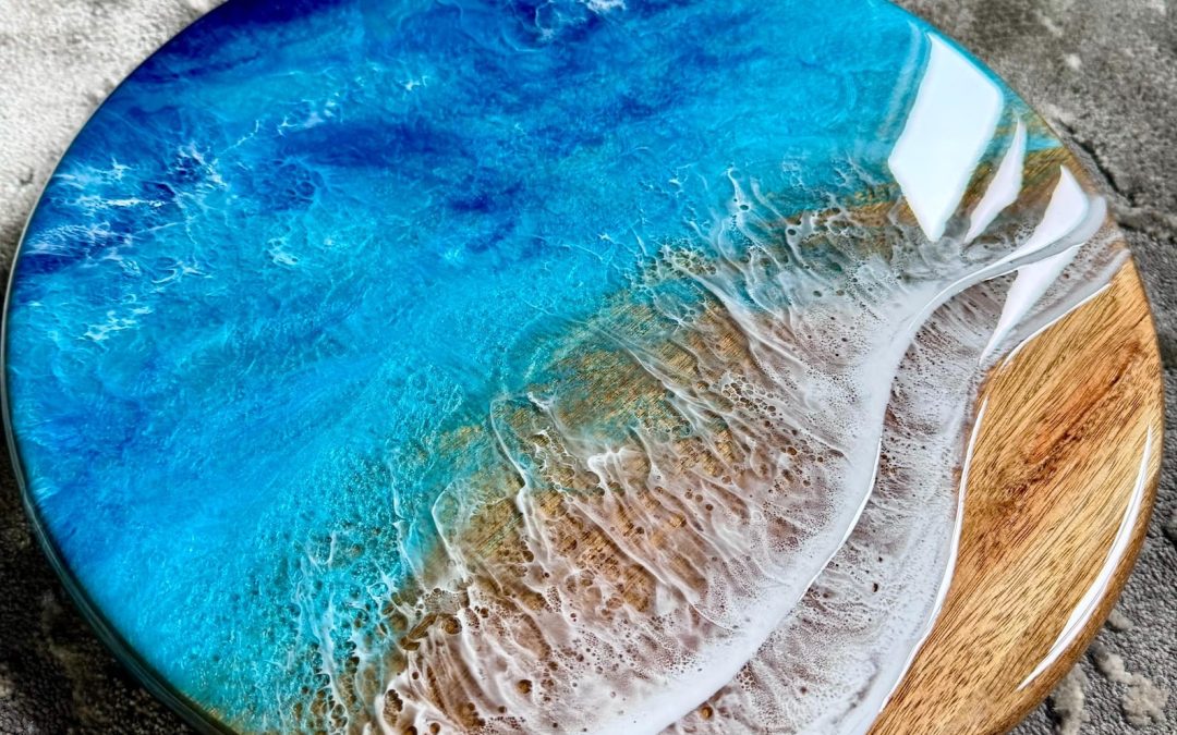 Learn to make this resin pour lazy susan at Seaside Expressions Gallery and Studio in Punta Gorda, FL