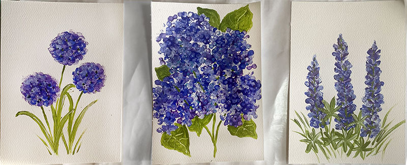 Flower power art class at Seaside Expressions studio in Punta Gorda, FL